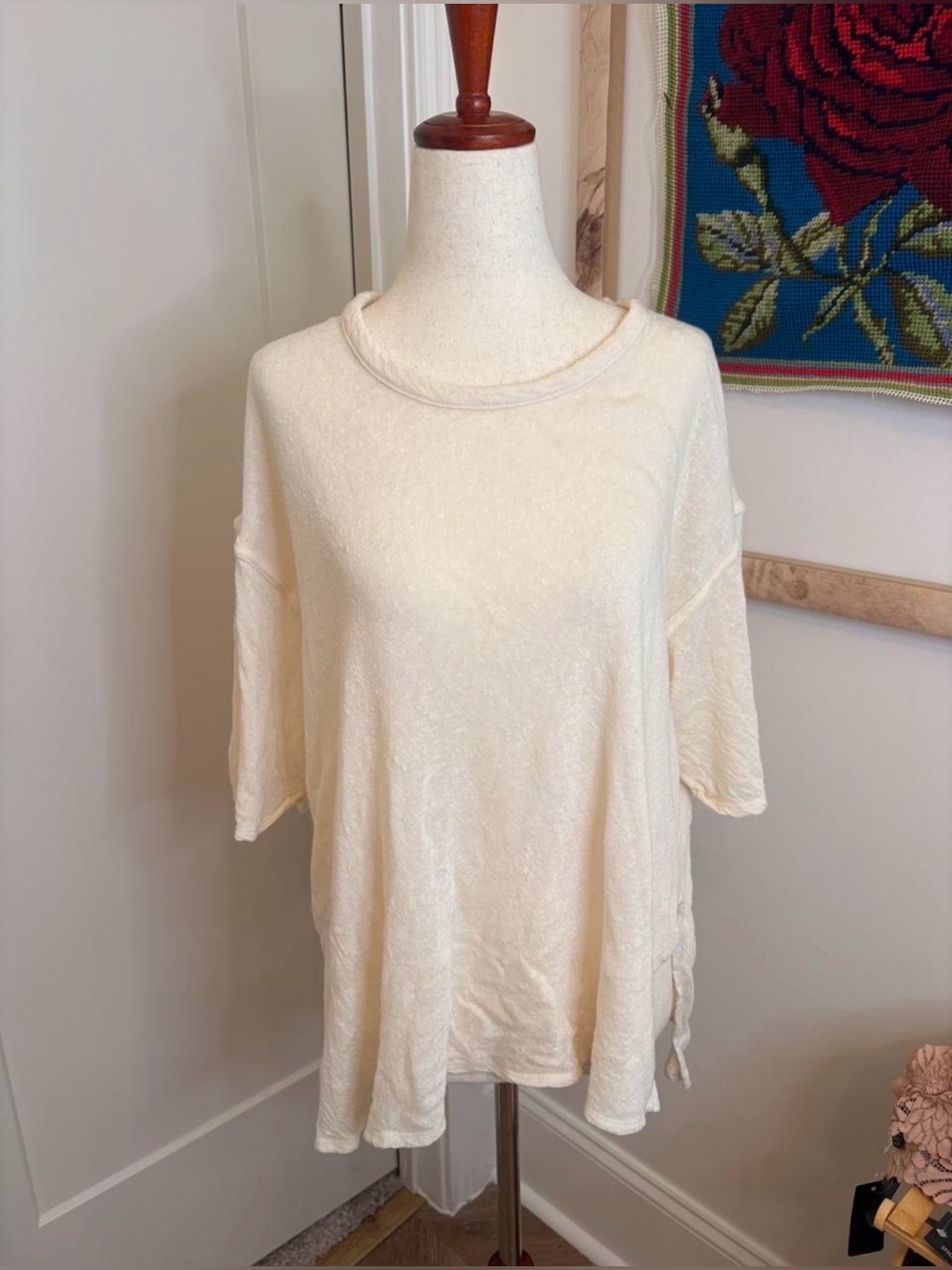 SOLD: Depop. Free People We The Free Ivory Stretch Dolman Top S - Picture 2 of 6